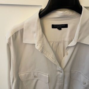 Banana Republic tunic length white shirt 16T